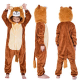 Cartoon Lion Baby Pajamas Girls Hoodie Flannel Sleepwear Cute Cosplay Pajamas Costume Onesies For Kids Baby Party Bodysuit Boys Sleepwear - Girls Sleepwear