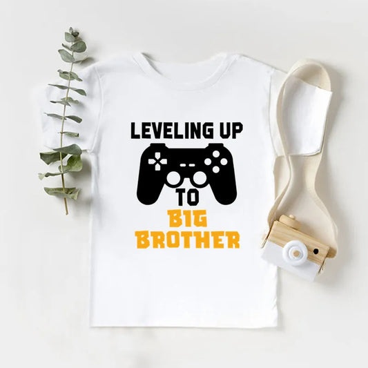 I'm Being Promoted To Big Brother Print Kids T-shirts Excavator Baby Clothes Kids Announcement T shirt Children Tops Boys Tshirt