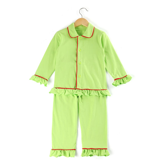 Cotton Long Sleeve Fall Winter Kid Pajamas Sets Toddler Frills Pyjamas Boys Sleepwear - Girls Sleepwear