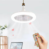 30WE27LED Ceiling Fans with Light Remote Control Dimmable Ceiling Lamp Bulb Indoor Bedroom Chandelier Lighting Fan