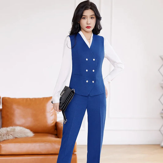 Formal Women's Business Suits Autumn Winter with Pants and Jackets Coat OL Styles Professional Pantsuits Blazers Trousers Set women suiting