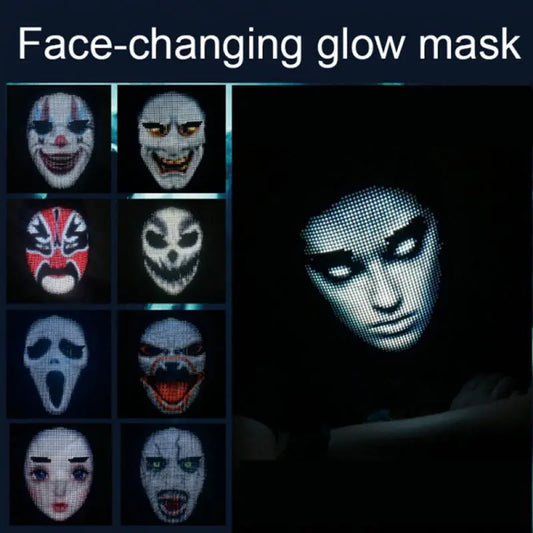 Bluetooth APP Control Smart LED Face Masks Programmable Change Face DIY Photos For Party Display LED Light Mask For Halloween - Beauty Accessory - Women Accessory