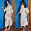 Oversize Print Pajamas Nighties Womens Kimono Gown Robe Long Sleeve Bathrobe Loose Lounge Lingerie Spring Nightwear Home Clothes
