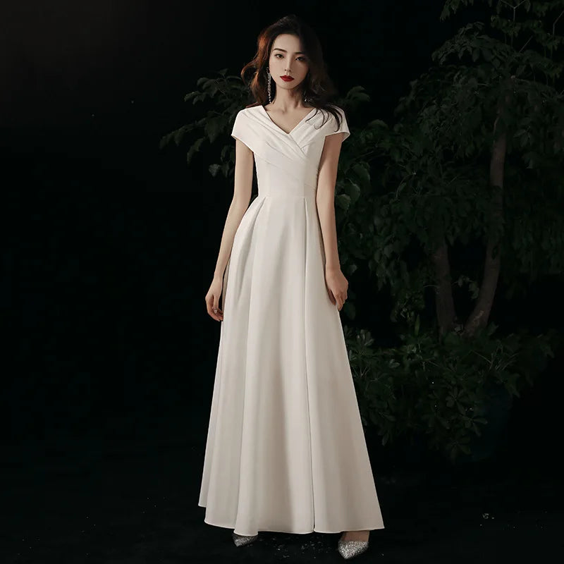 Sexy V Neck Long Evening Dresses for Woman Summer Elegant Homecoming Bridesmaid Wedding Party Dress Casual women prom