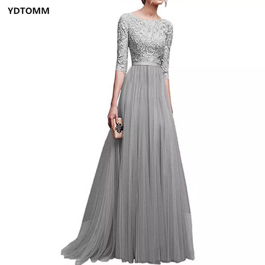 Elegant Long Evening Dress Woman Lace Maxi Half Sleeve Formal Ladies Dresses Female Longue Robe Party Clothes Sale Items women prom