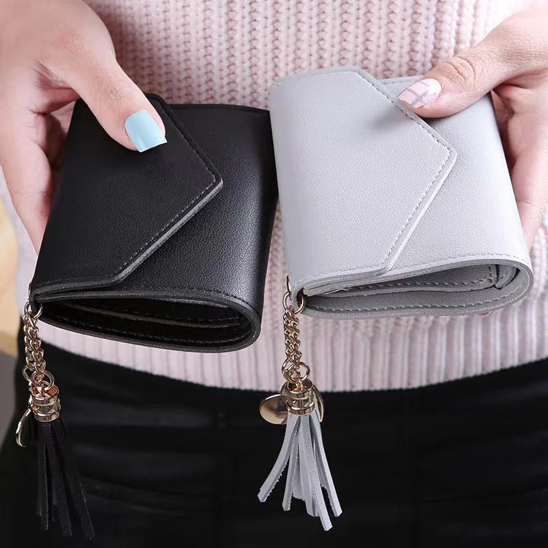 Mini Tassel Wallet Fashion Purse Female Short Mini Wallets Korean Students Lovely Purse Female Small Wallet for women purse