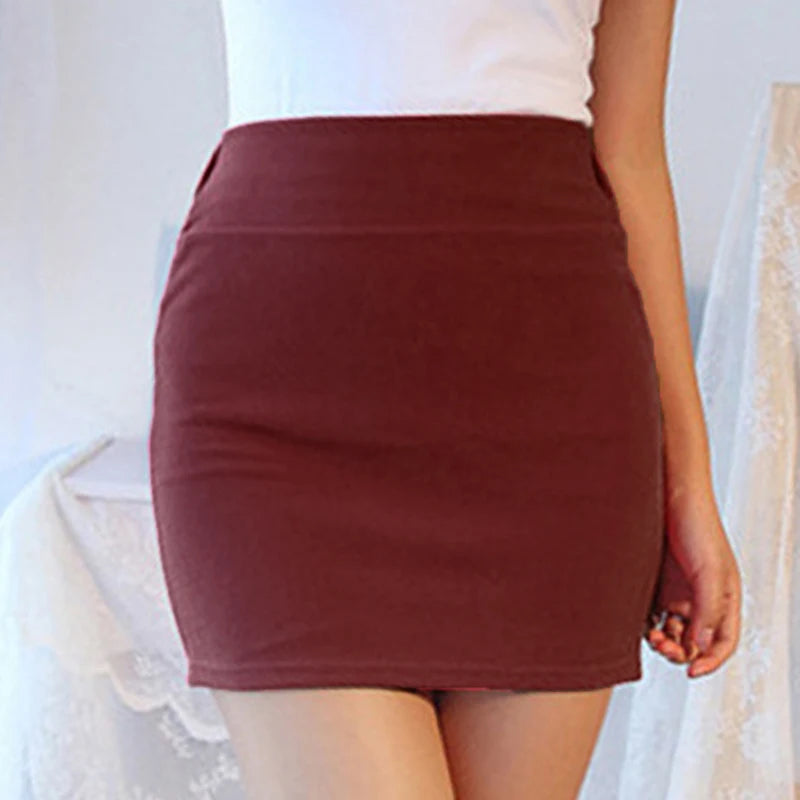 Office Ladies Work Skirts for Woman Slim Fit Pencil Skirt Upper Thigh Length Dress Girl A-line High Elastic Mini Skirt New Women Dress For Work - Women Short