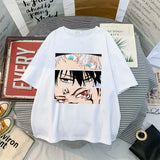 T-shirt Manga Japanese Anime Jujutsu Kaisen T-Shirt Men Gojo Satoru Yuji Itadori Graphic Tees Cool Unisex T-shirt Male 90s women short - women tops