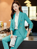 Ladies Elegant Long Sleeve Professional Business Suits with Pants and Jackets Coat Office Work Wear Blazers women suiting