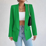 Fashion Spring Traf Women's Jacket solid Polyester Cotton Non-Strech Long Sleeve Women Suiting & Blazers