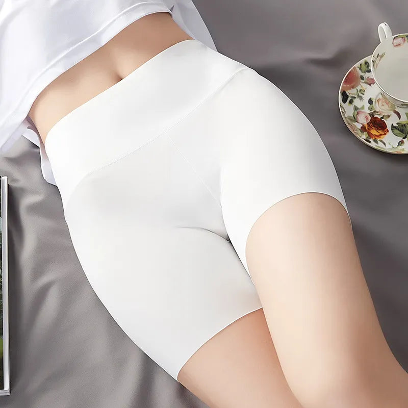 Safety Pants Under Skirt Dress Safety Cycling Shorts Seamless Ladies Panties Slimming Female Underwear White Cool Summer women short