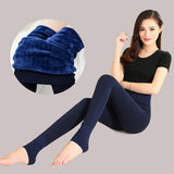 New Green Woman Leggings Warm Velvet Black Skinny High Elastic Waist Thicken Lady's Fitness Pants Clothes Winter Women Legging - Women Casual