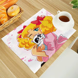 Candy Candy Print Linen Table Mats Alphabet Placemat 30X40cm Coasters Pads Bowl Cup Mat Dining