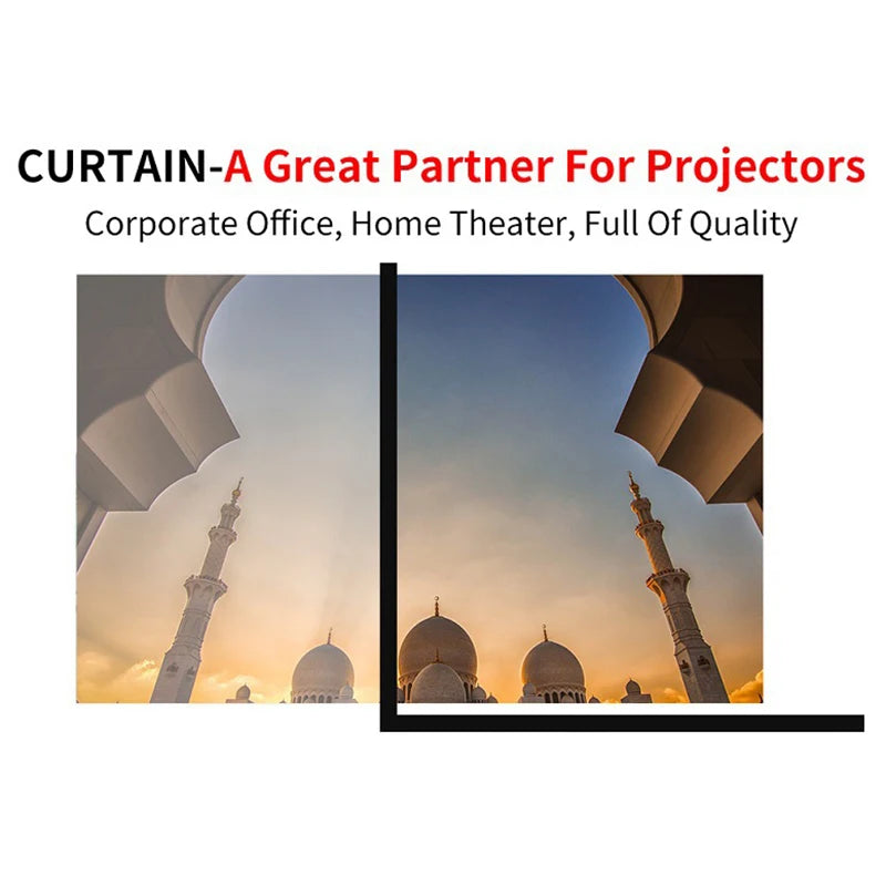 Portable Foldable Projector Screen 16:9 HD Outdoor Indoor Home Cinema Theater 3D Movie Home Theatre - Electronics Accessories