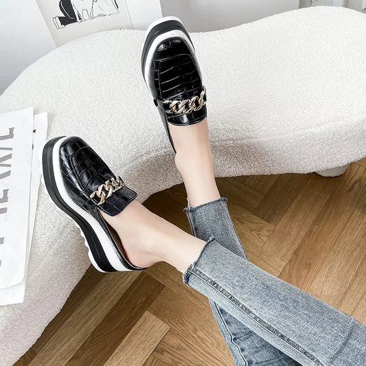 COOTELILI Fashion Platform Summer Slip-On Heels Casual Girls Shoes