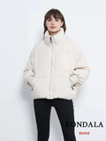 KONDALA Autumn Winter Women's Jackets Thicken Streetwear Oversized Parkas Long Batwing Sleeve Pockets Fashion Women Jackets