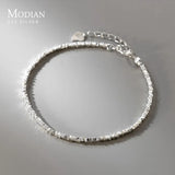 Modian Genuine Sterling Silver Simple Geometric Design Bracelet for Trendy Basic Chain Fine women jewellery