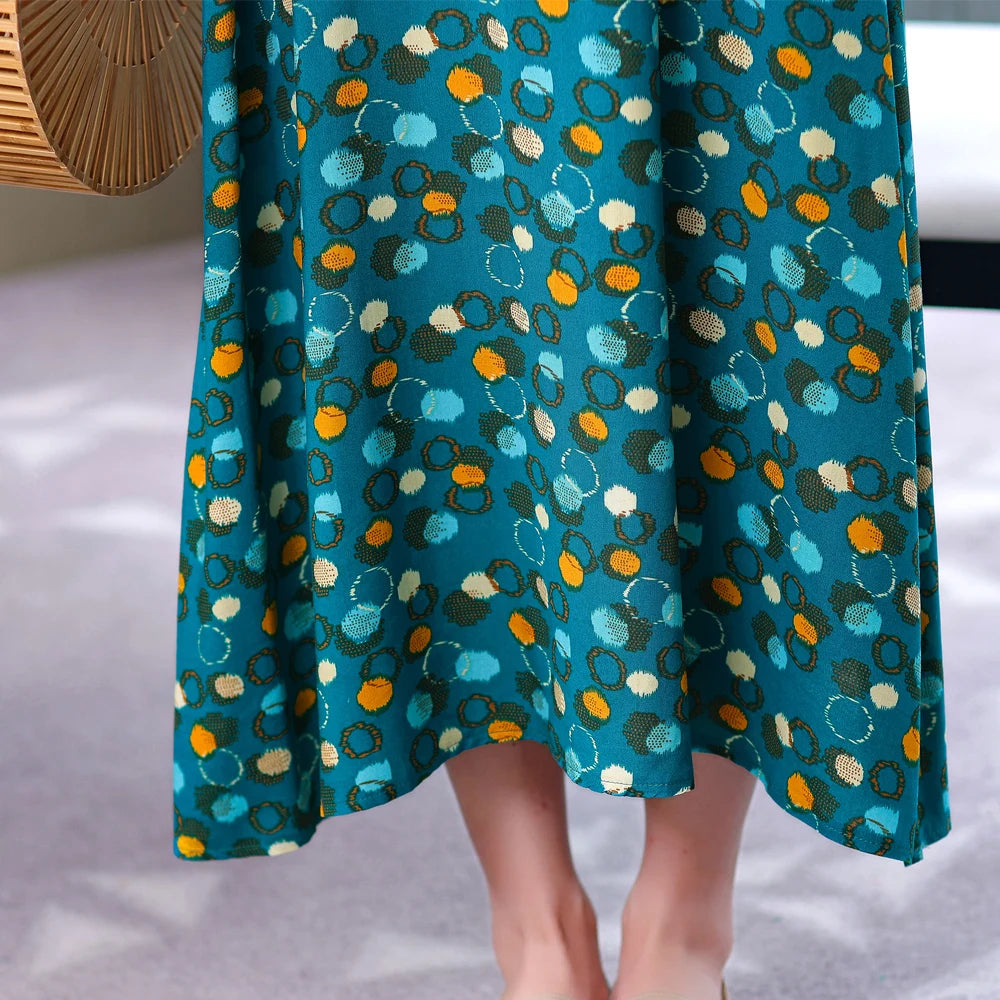 New Vintage Summer Dress Vestido Print Natural Regular Sleeveless O-neck Cotton Dresses Women Casual - Women Plus Size Clothing