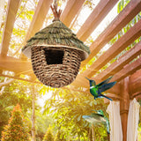 Charming Decorative Hummingbird House Hand-woven Hung Straw Nest Natural Grass Hung Bird For Garden Office Indoor Patio Lawn