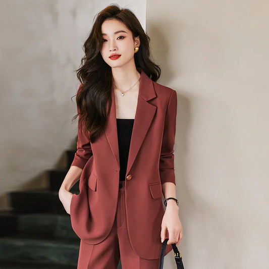 Formal Uniform Styles Business Suits with Pants and Jackets Coat Spring Professional OL Work Wear Pantsuits Trousers Set women suit