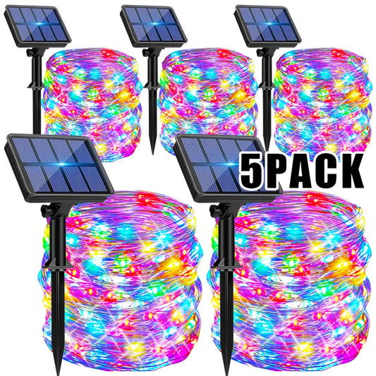 Outdoor LED Solar Fairy Lights Christmas Decoration Waterproof Solar Garland 8Mode Lights For Xmas Party Patio Balcony Yard Decoration