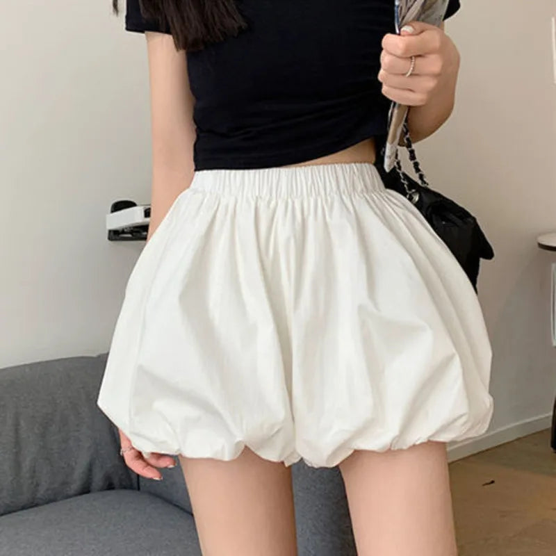 Summer Women Sweet And Salty Girl Flower Bud Lantern Pumpkin Short Pants New Loose  A-line Skirt Bubble Pants girls short