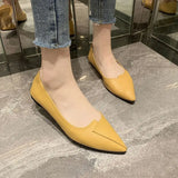 Ladies Summer Footwear Flats Shoes for Moccasins Formal Flat Yellow Pointed Toe Lastest Chic and Elegant E Slip Women Shoe