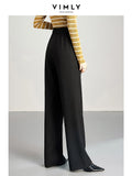 Vimly Wide Leg Bootcut Black Dress Pants for Woman Autumn Business Casual Elastic Waist Straight Women Trousers