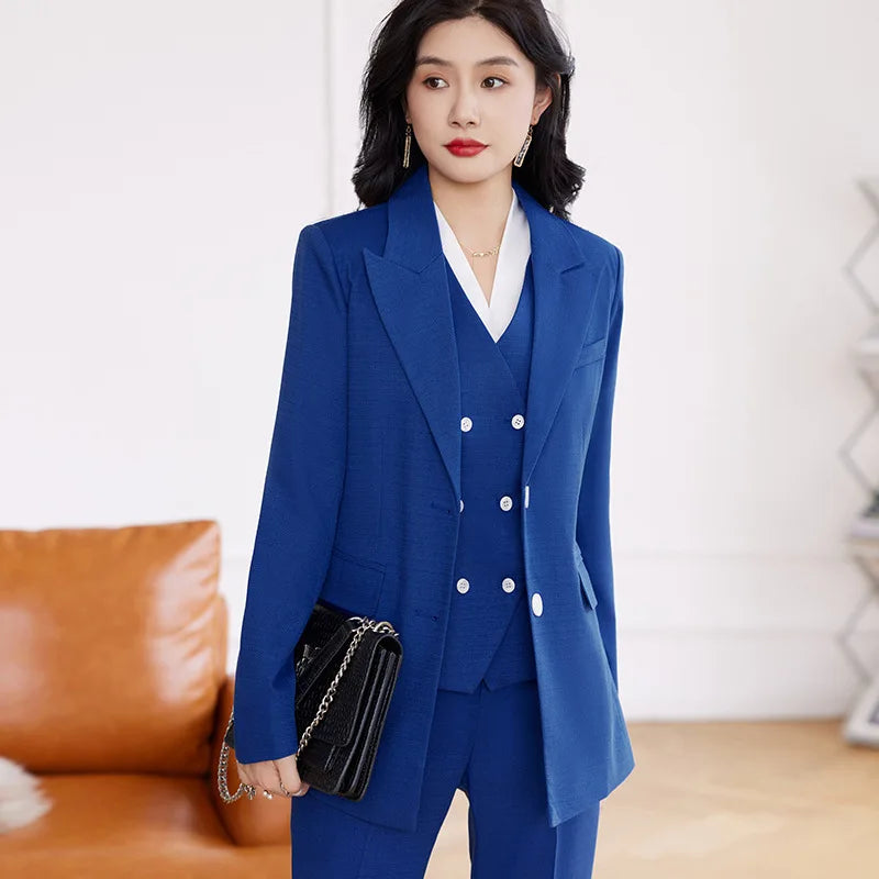 Formal Women's Business Suits Autumn Winter with Pants and Jackets Coat OL Styles Professional Pantsuits Blazers Trousers Set women suiting