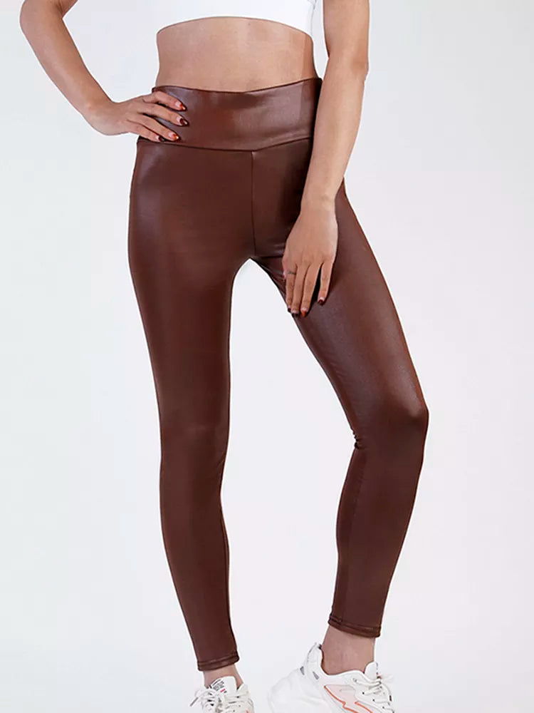 CHSDCSI Faux Leather High Waist Sexy Legging Woman Black Pencil Pants Slim Skinny Women Trousers