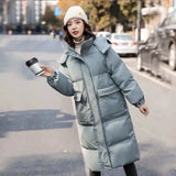 Down Cotton Jacket Women's Winter Clothing New Korean Loose Cotton-Padded Coat Casual Long Overcoat Thick Warm Hooded Parka Women Coats & Vests