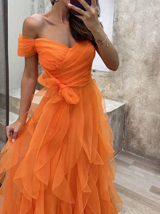 Mesh Patchwork Chic Lady Party Club Dress Summer Women V Neck Slim Fit Long Dress Sleeveless Solid Floor-Length Dresses Women Casual - Women Prom