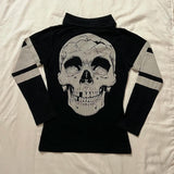E-girl Gothic Skull Print T-shirt 90s Vintage Dark Academia Tees Y2K Harajuku Grunge Retro Crop Top Women Emo Alt Streetwear Women Tops & Tees - Women Casual