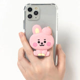 Kawaii Handheld Mobile Phone Stand Bt21 Cartoon Anime Character Image Desktop Telescopic Stand Headphone Winder Kids Fan Gifts Cell Accessories