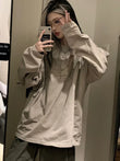 Oversize T Shirt Women Y2K Vintage Graphic O Neck Tops Female Casual Loose Kpop T Shirts Lady Harajuku Long Sleeve Shirt