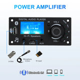 Bluetooth 5.0 Digital Player Microphone DC  LCD Decoder Board FM Radio USB AUX for Car Home Audio