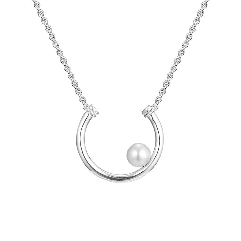 Real 100% Pearl Necklace Freshwater Silver 925 Jewelry Choker Chain Pearl Necklace Women Prom