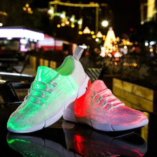 Summer Boy Luminous Glowing Sneakers  Kids LED Light Children Flashing With Light Adults USB Recharge Boys Shoes