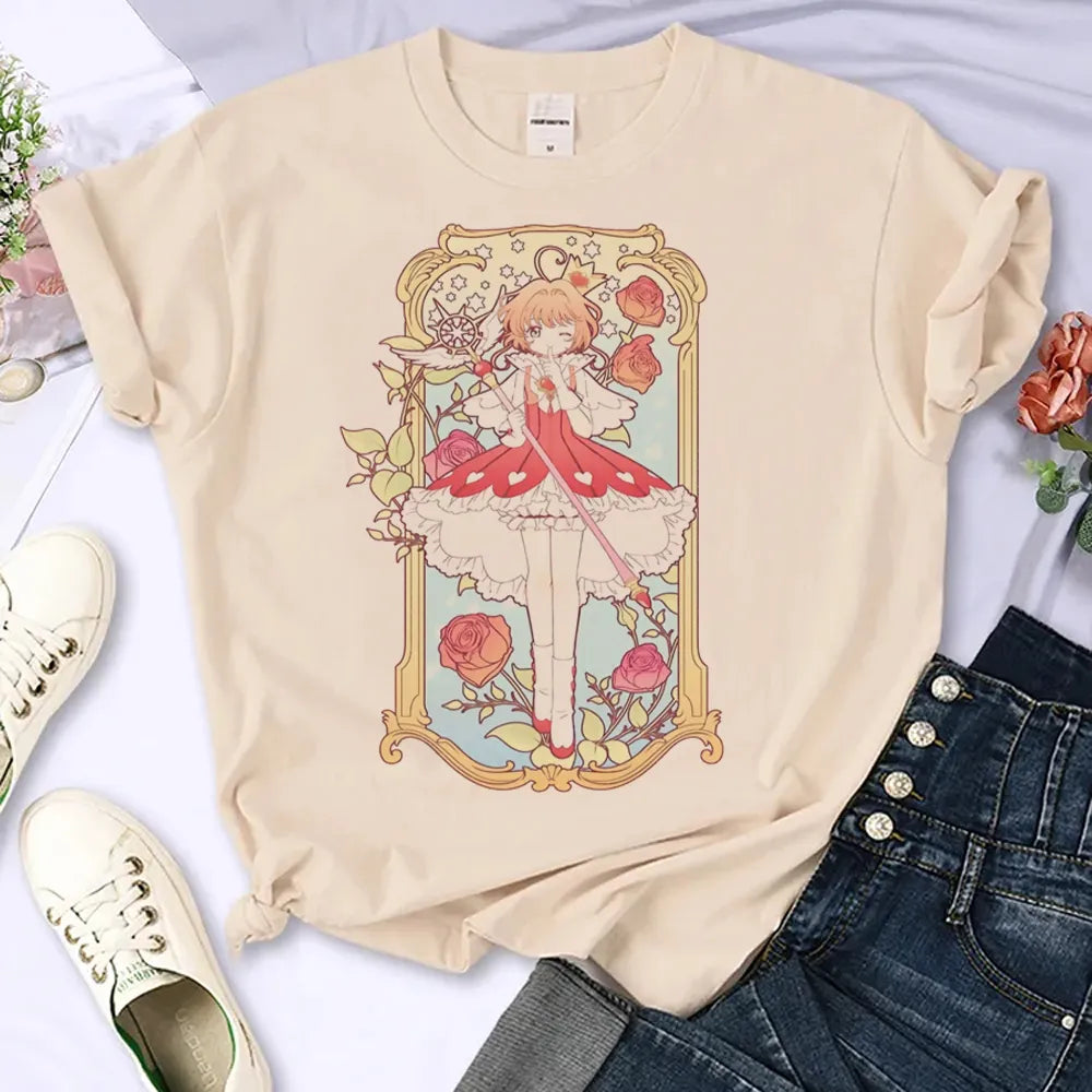 Cardcaptor Sakura t-shirts women Y2K designer funny t-shirts girl graphic harajuku streetwear clothes women tops - women casual