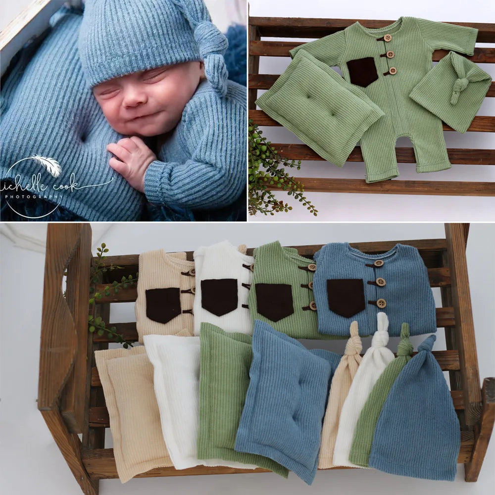 Photography Props Cloth Hat Pillow Boy Romper Bodysuits Outfit Shooting Photo Props Clothing Accessories Newborn - girl cloth - Baby Girls
