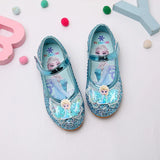 Disney Frozen Elsa Princess Designer Crystal Casual Flat for Kids Bling Round Toe Baby Child Flats Sneakers Girls Shoes