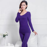 Woman Thermal Underwear Sexy Winter Clothes Seamless Lace Neck Thermal Clothing Set Woman 2 Pieces Long Johns for Women Lingerie