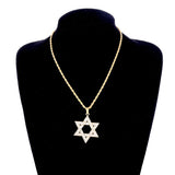 Vintage Design Inlaid Zircon Star of David Pendant Fashion Trend Hexagonal Star Party women jewellery