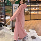 Plus Size 6XL 150kg Winter Woman Fleece Dress Loose Waist Long Sleeve Long Dresses Ladies Big Size Dress Women Casual