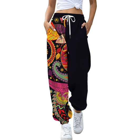 New Loose Jogging Pants Women Fashion Print High Waisted Workout Athletic Lounge Joggers Outdoor Trousers Ladies Sweatpants women sleep