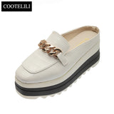 COOTELILI Fashion Platform Summer Slip-On Heels Casual Girls Shoes