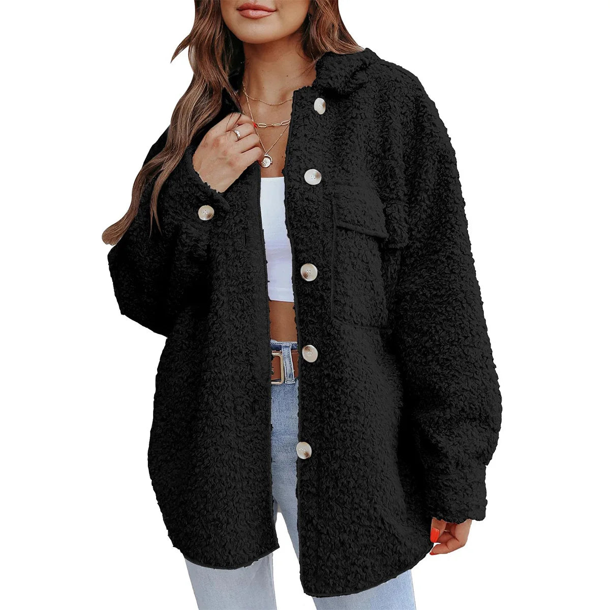 The new hot style cloth dress warm jacket winter teddy wool fleece jackets Winter Women Cloth