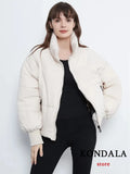 KONDALA Autumn Winter Women's Jackets Thicken Streetwear Oversized Parkas Long Batwing Sleeve Pockets Fashion Women Jackets