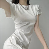 White Dresses for Women 2025 Woman Dress Clothes Midi X New in Chic and Elegant Pretty Cheap Casual Y2k Outfits Harajuku Cotton