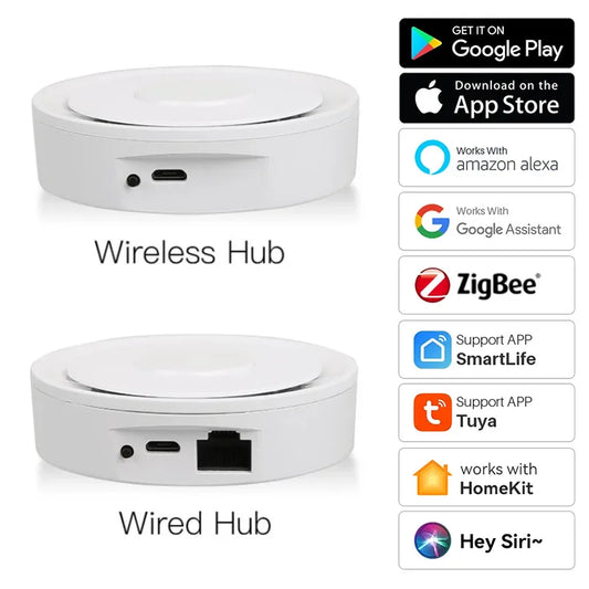 Tuya Zigbee HomeKit Wired Gateway Wireless Hub Bridge Tuya Smart Life Works with iPhone Siri Alexa Google Wireless - Smart Home